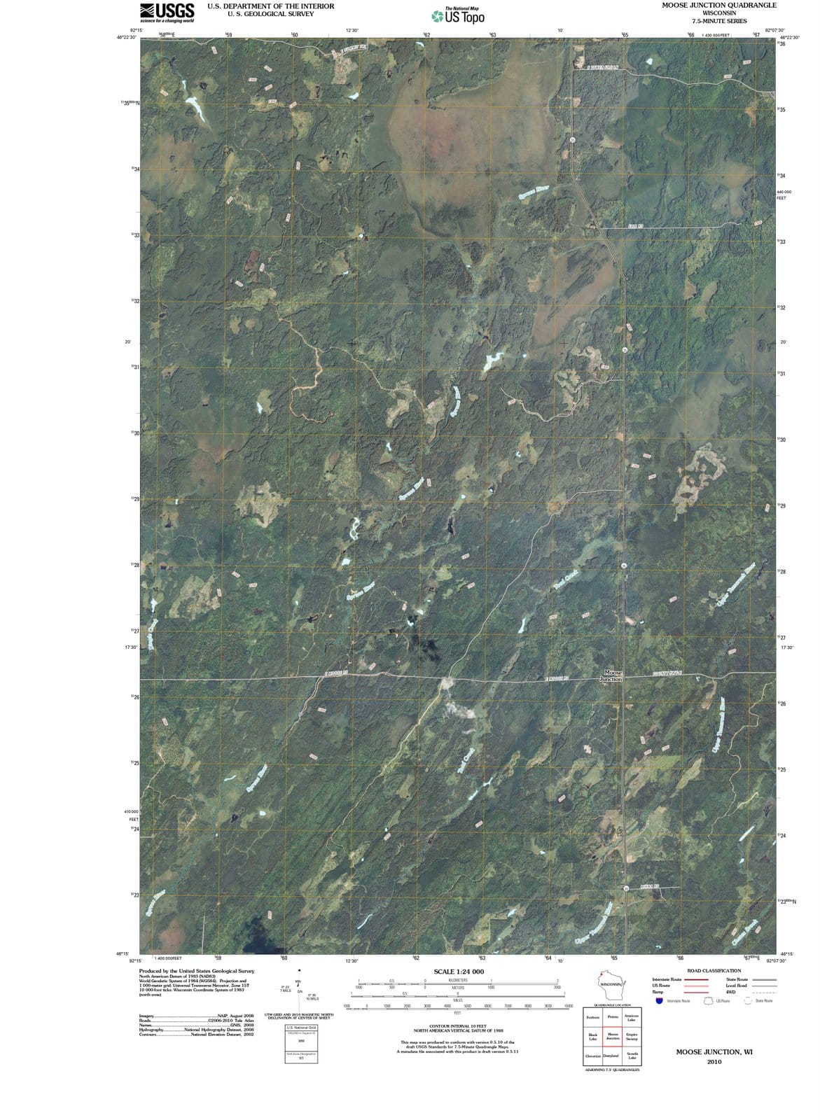 2010 Moose Junction, WI - Wisconsin - USGS Topographic Map
