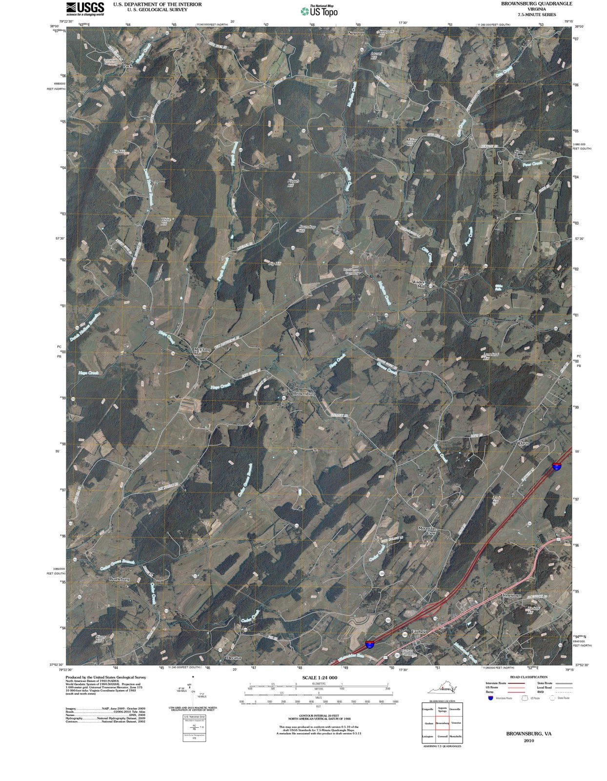 2010 Brownsburg, VA - Virginia - USGS Topographic Map