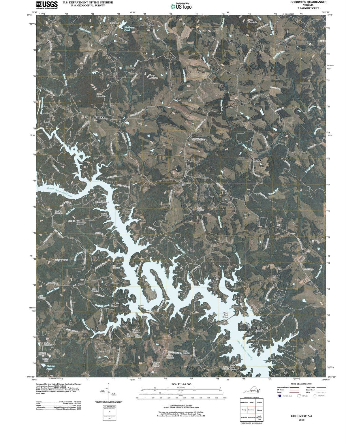 2010 Goodview, VA - Virginia - USGS Topographic Map