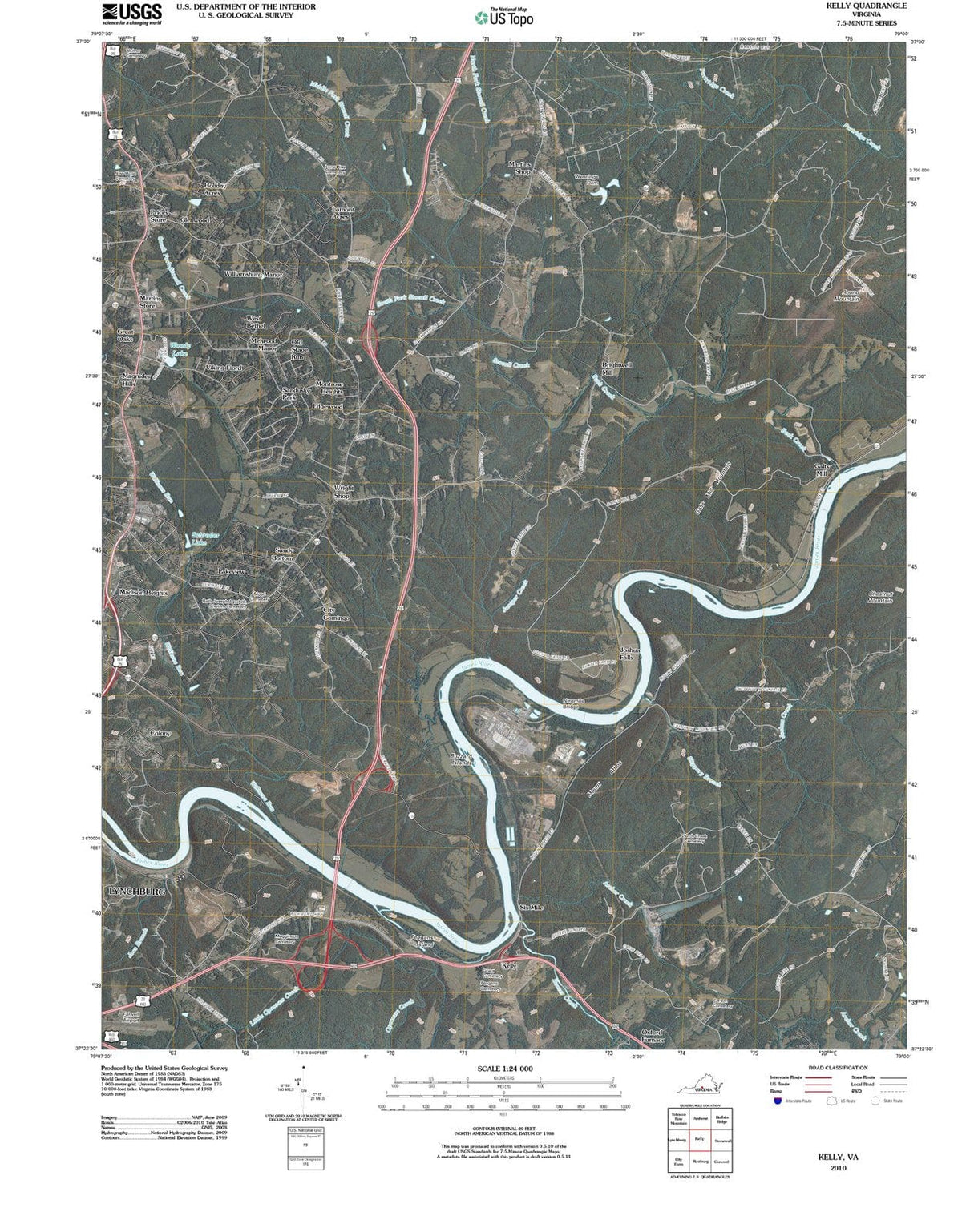 2010 Kelly, VA - Virginia - USGS Topographic Map