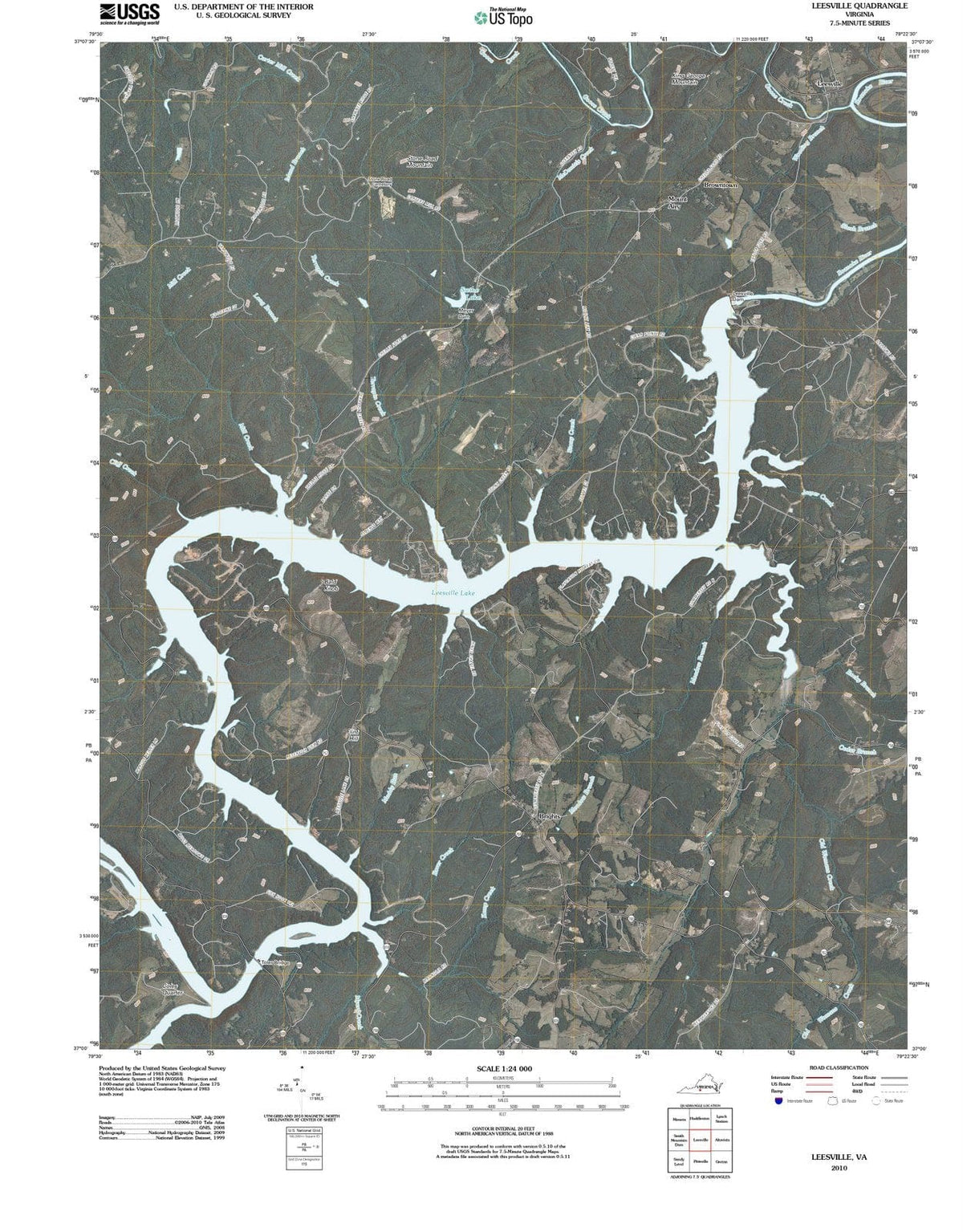 2010 Leesville, VA - Virginia - USGS Topographic Map