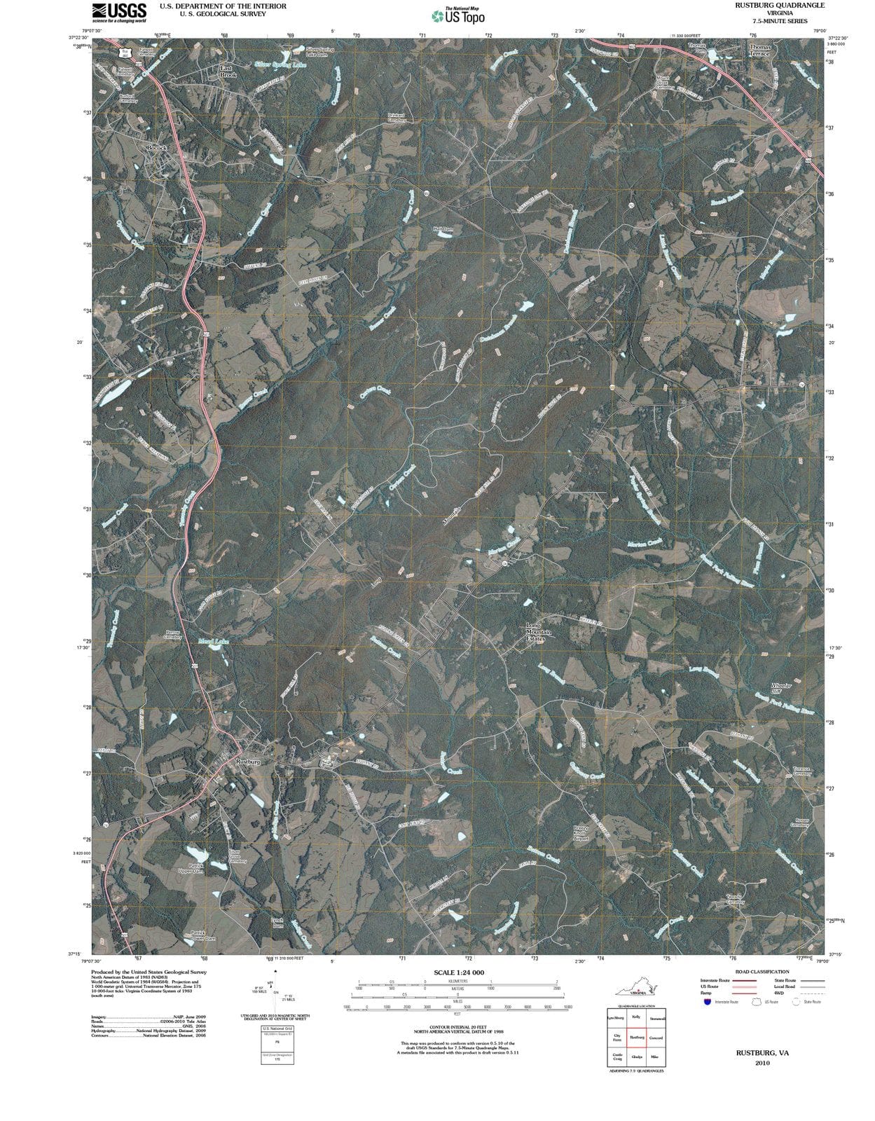 2010 Rustburg, VA - Virginia - USGS Topographic Map