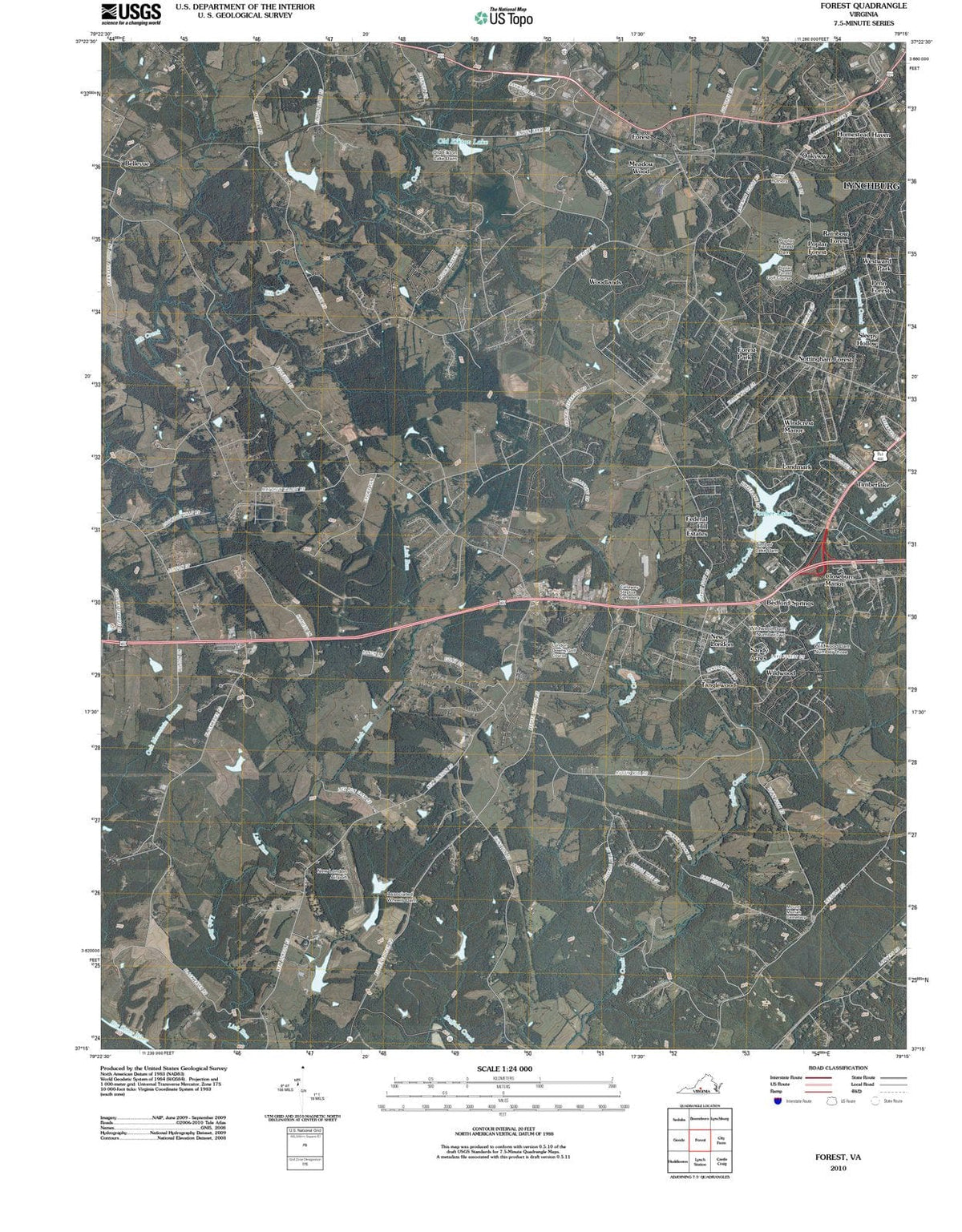 2010 Forest, VA - Virginia - USGS Topographic Map