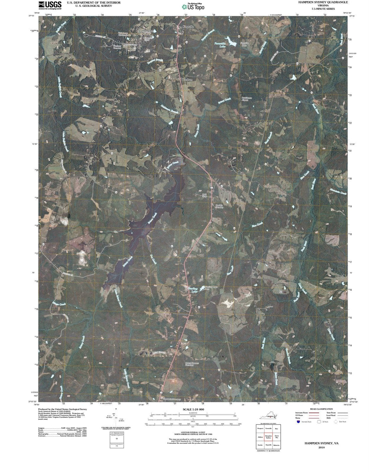 2010 Hampden Sydney, VA - Virginia - USGS Topographic Map