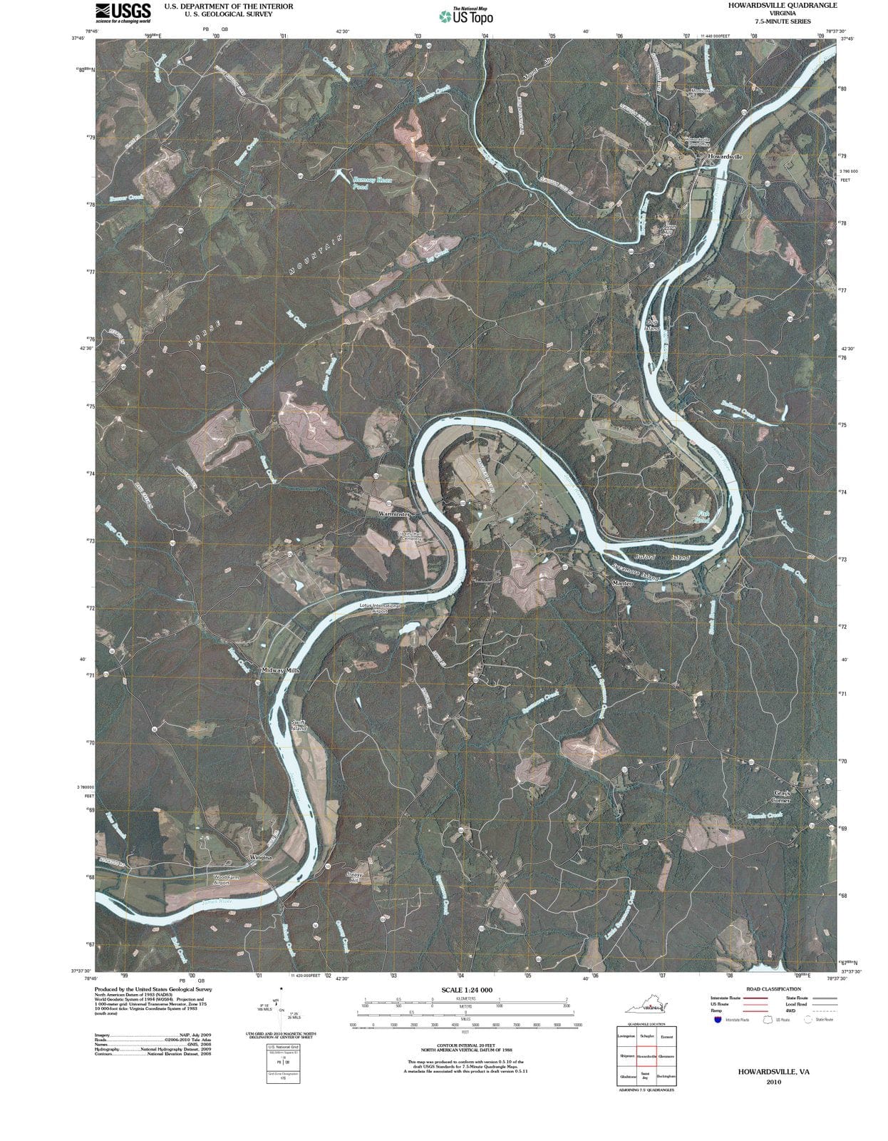 2010 Howardsville, VA - Virginia - USGS Topographic Map