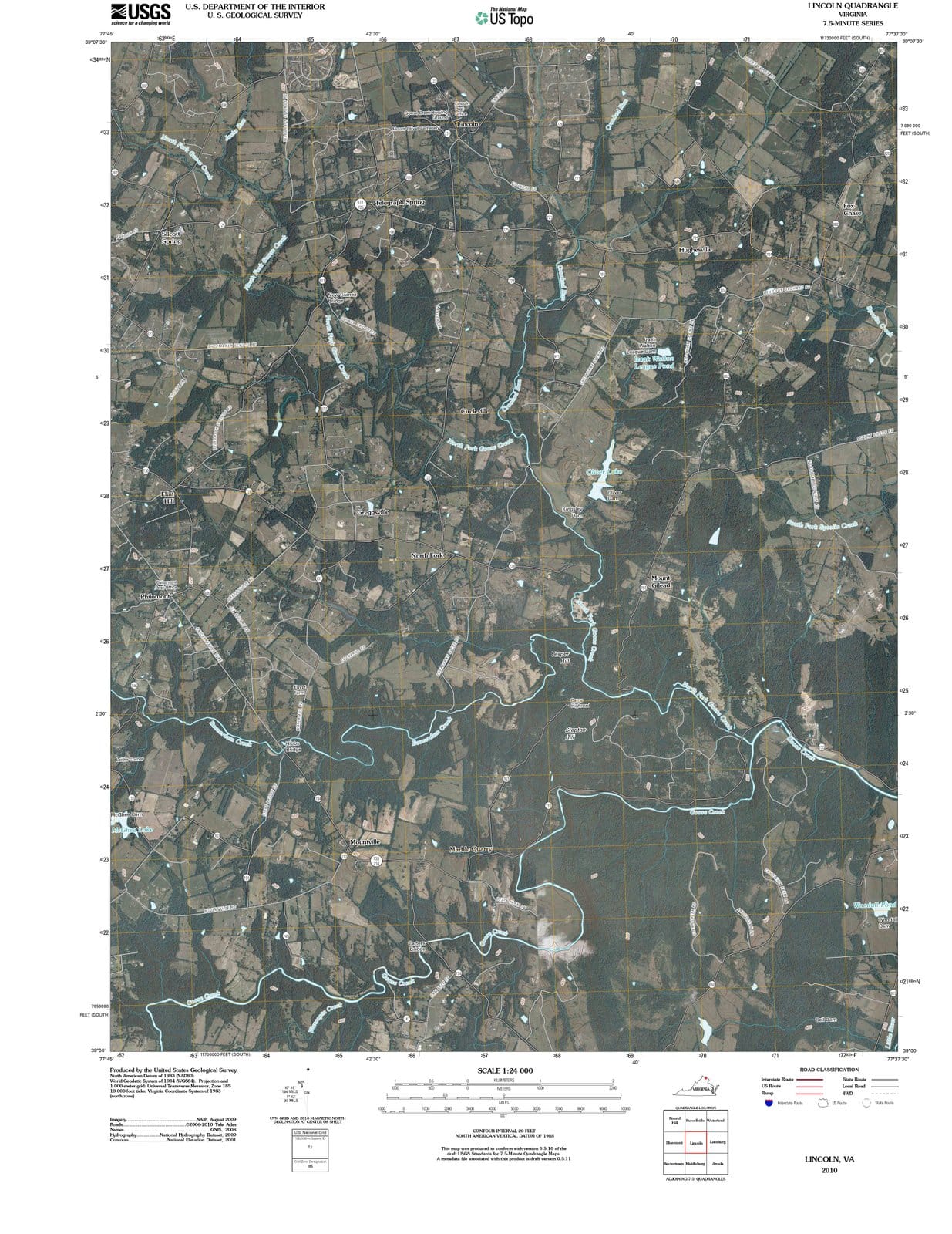 2010 Lincoln, VA - Virginia - USGS Topographic Map