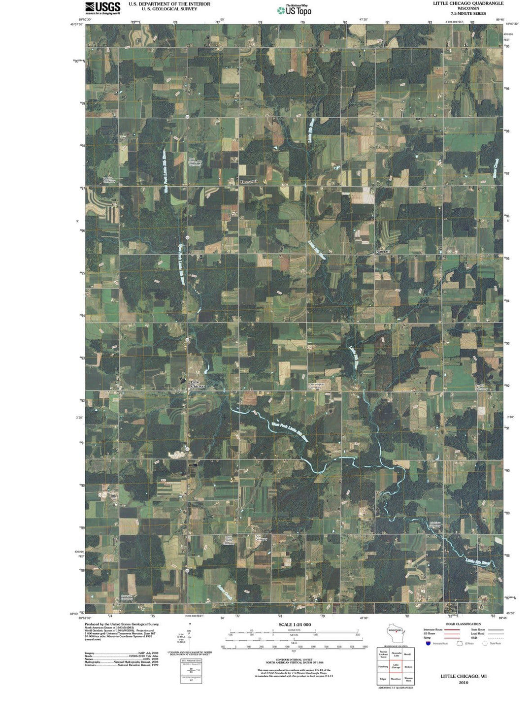 2010 Little Chicago, WI - Wisconsin - USGS Topographic Map