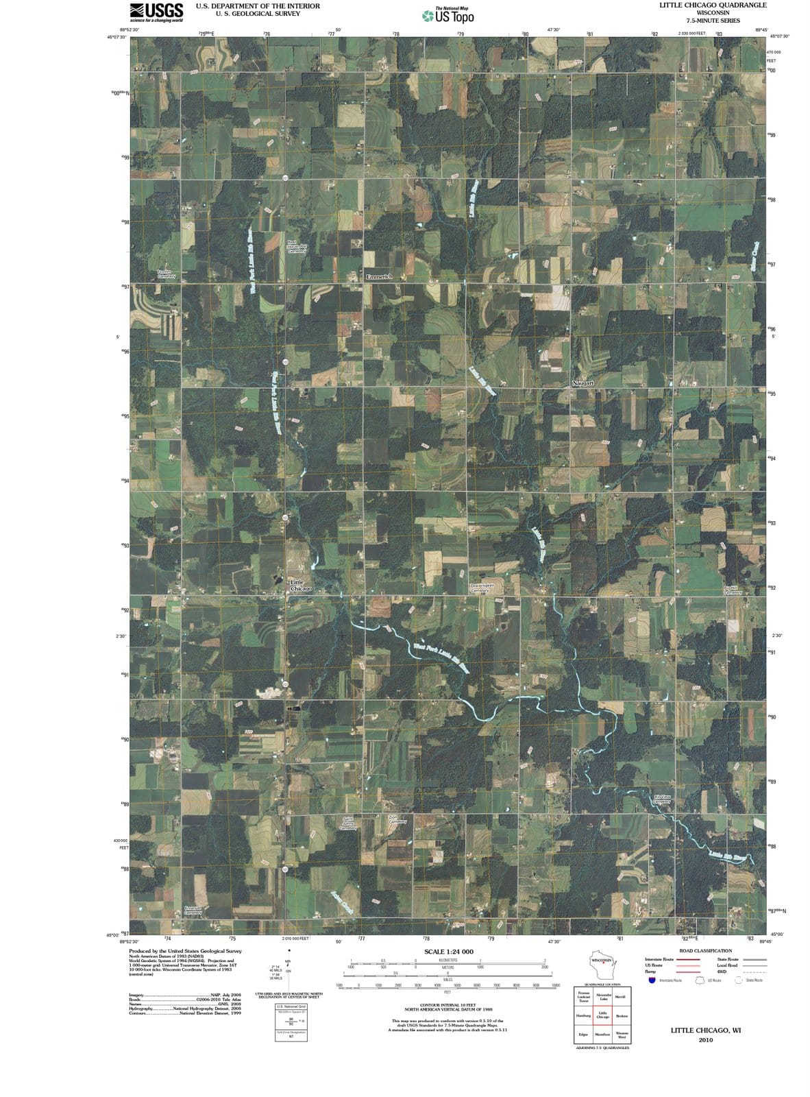 2010 Little Chicago, WI - Wisconsin - USGS Topographic Map