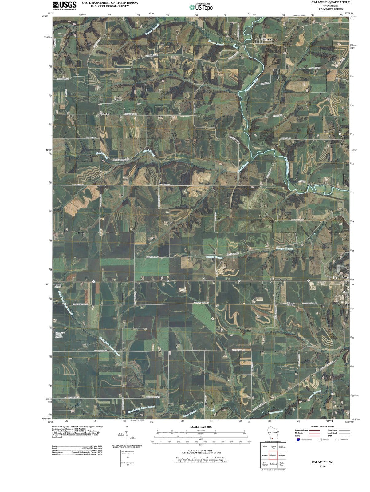 2010 Calamine, WI - Wisconsin - USGS Topographic Map