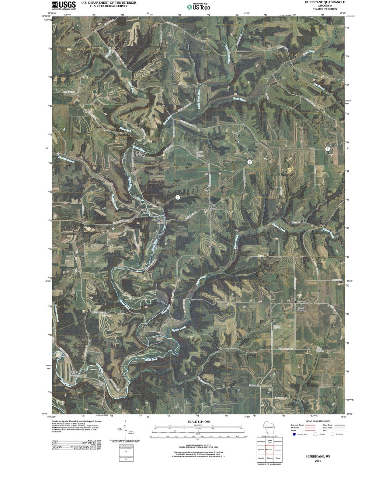 2010 Hurricane, WI - Wisconsin - USGS Topographic Map