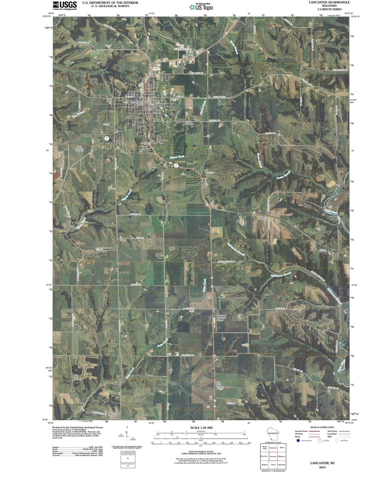 2010 Lancaster, WI - Wisconsin - USGS Topographic Map