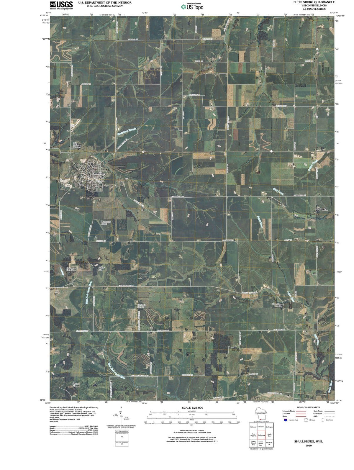 2010 Shullsburg, WI - Wisconsin - USGS Topographic Map