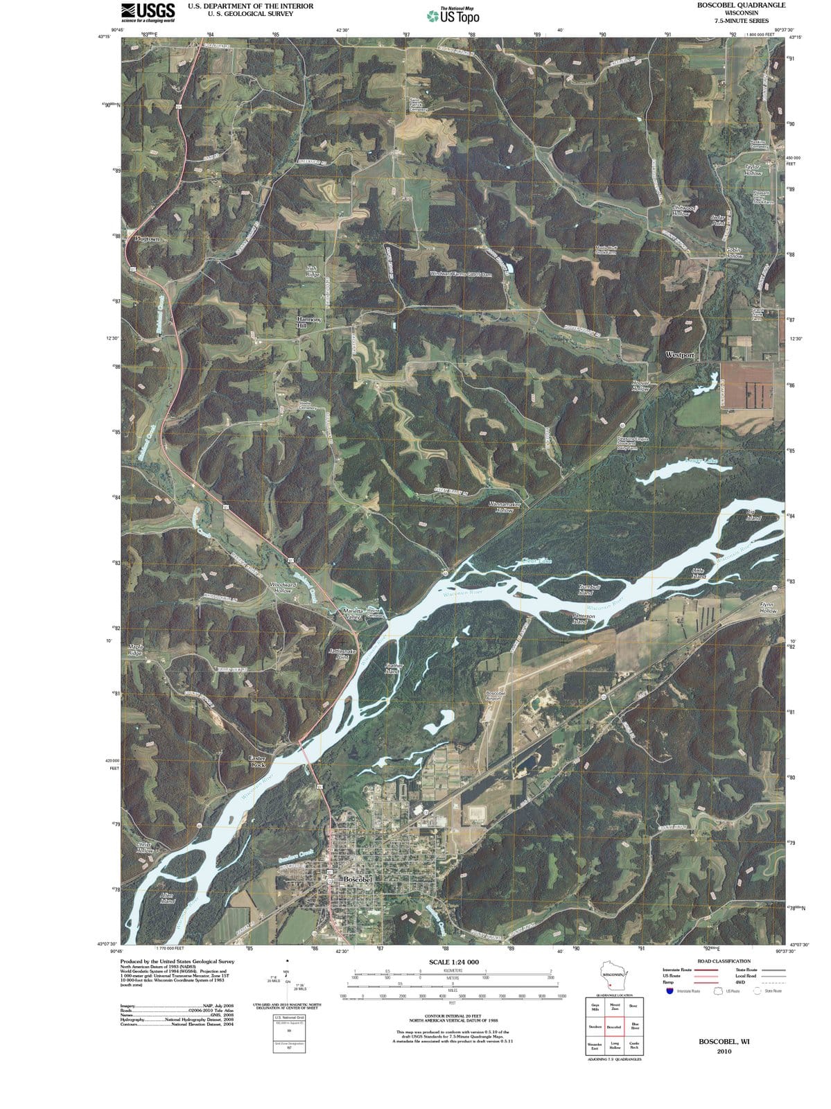 2010 Boscobel, WI - Wisconsin - USGS Topographic Map