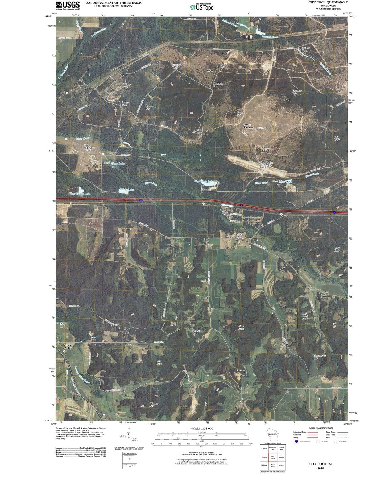 2010 City Rock, WI - Wisconsin - USGS Topographic Map
