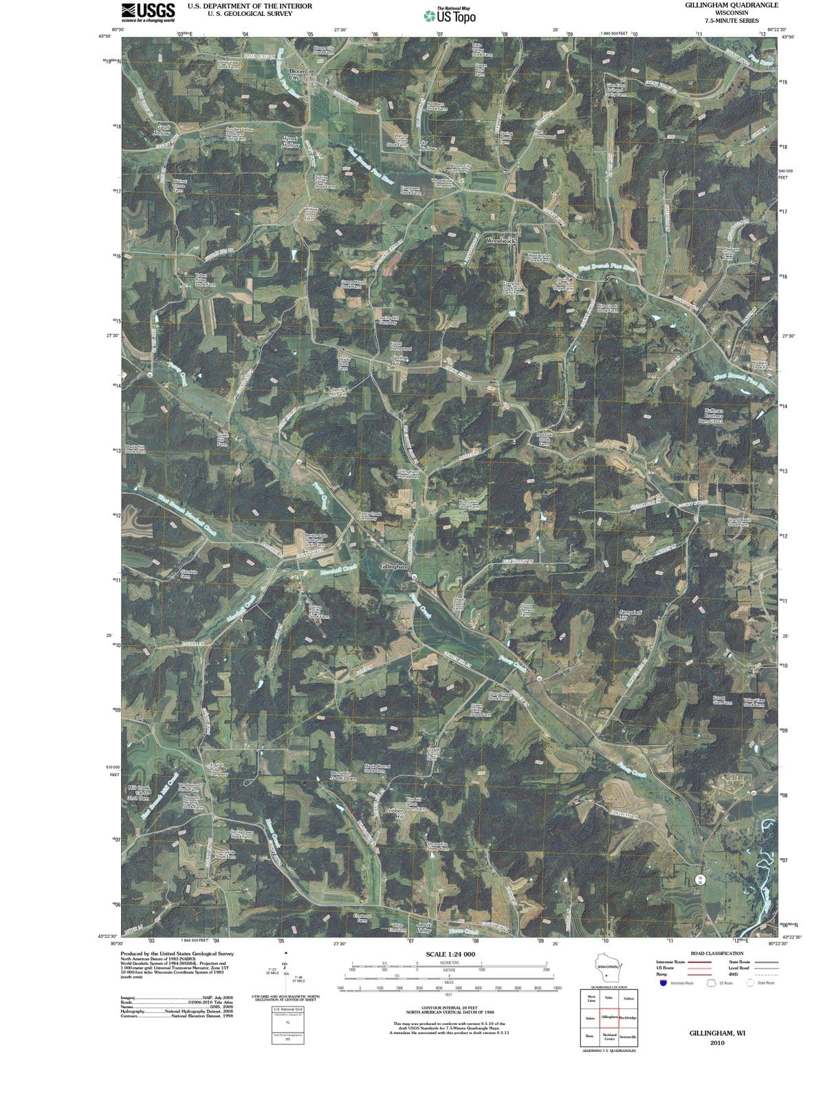 2010 Gillingham, WI - Wisconsin - USGS Topographic Map