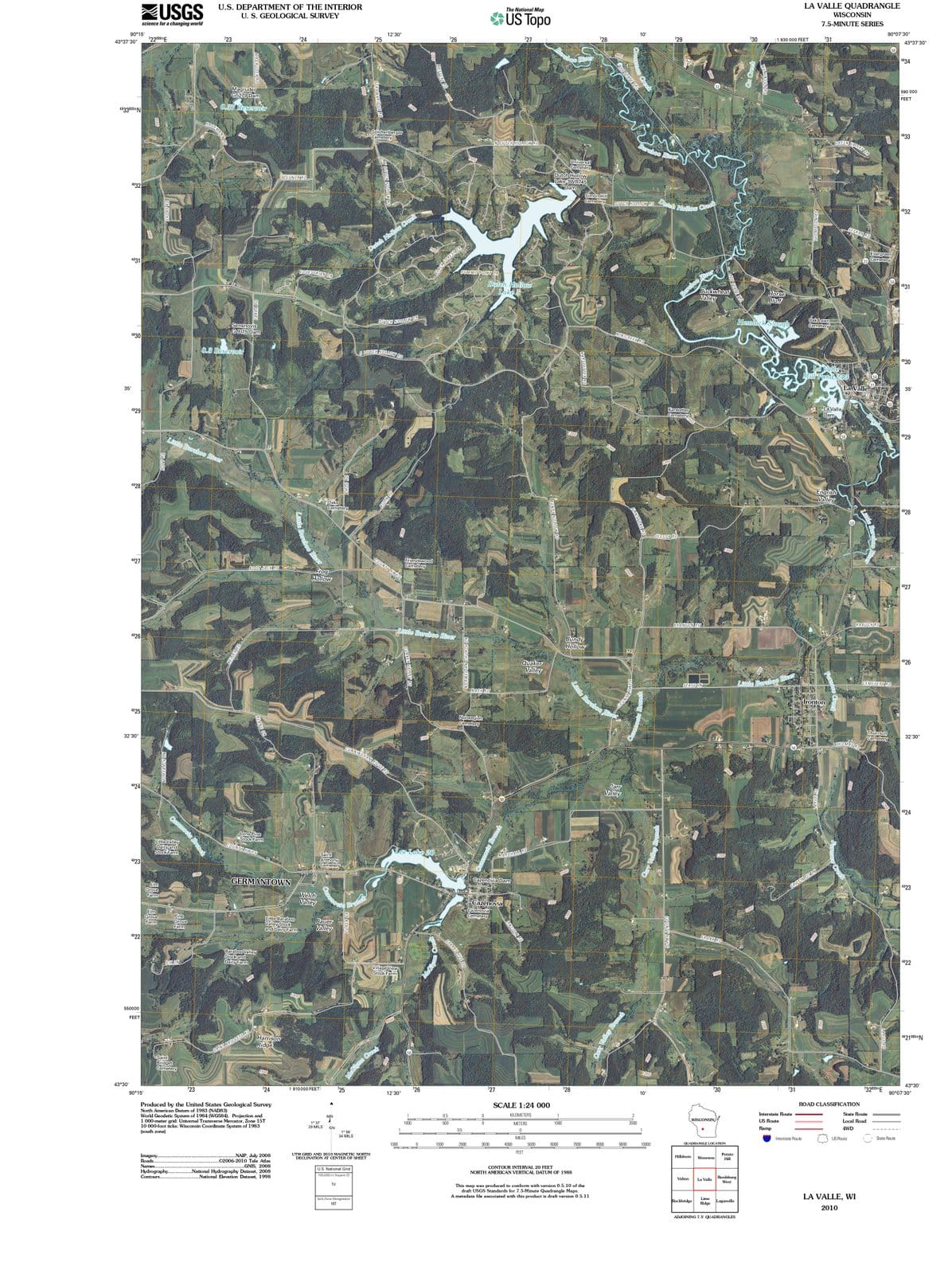 2010 La Valle, WI - Wisconsin - USGS Topographic Map