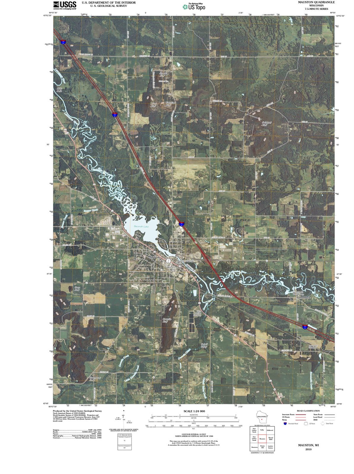 2010 Mauston, WI - Wisconsin - USGS Topographic Map