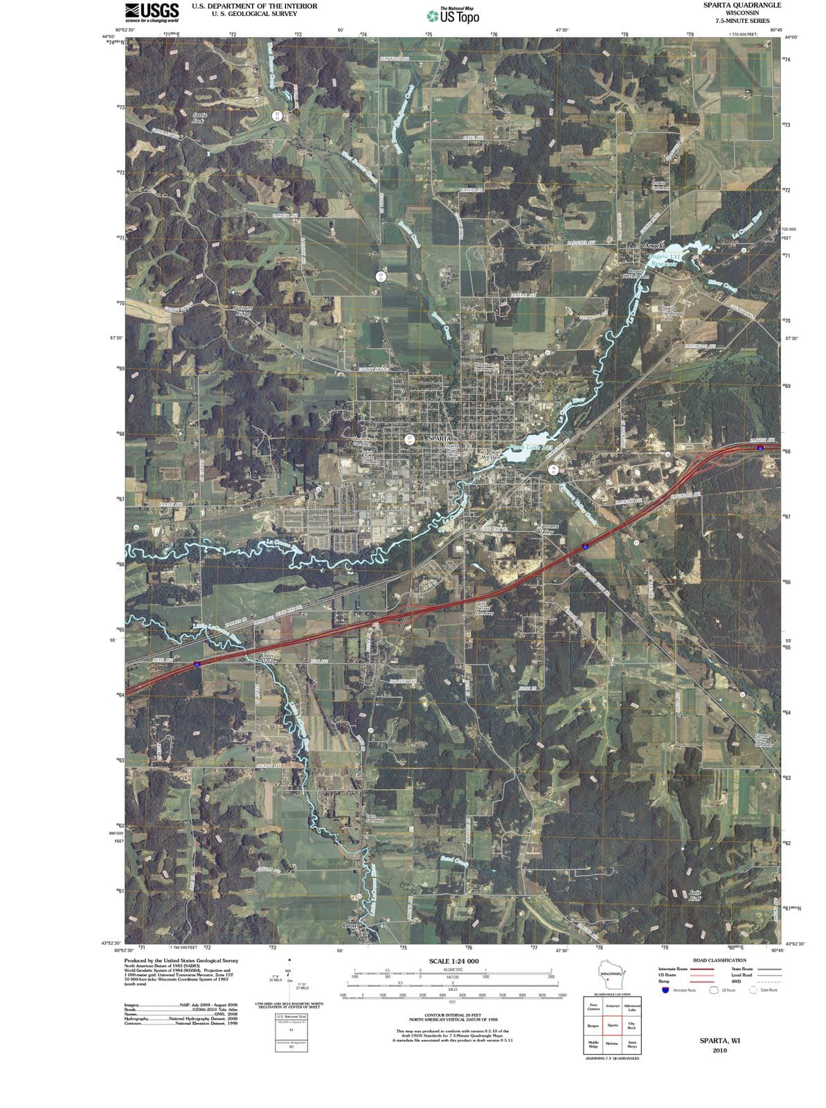 2010 Sparta, WI - Wisconsin - USGS Topographic Map