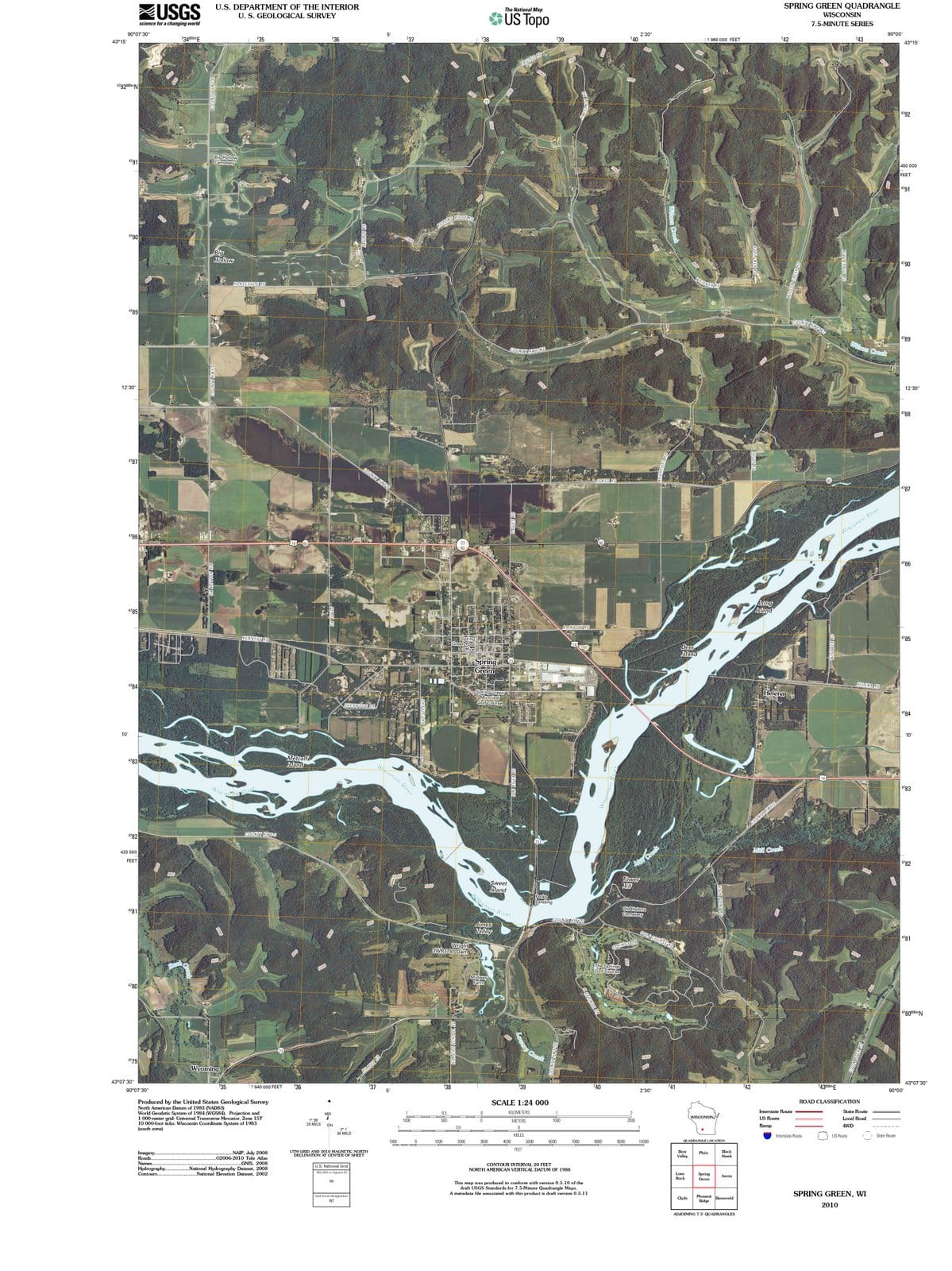 2010 Spring Green, WI - Wisconsin - USGS Topographic Map