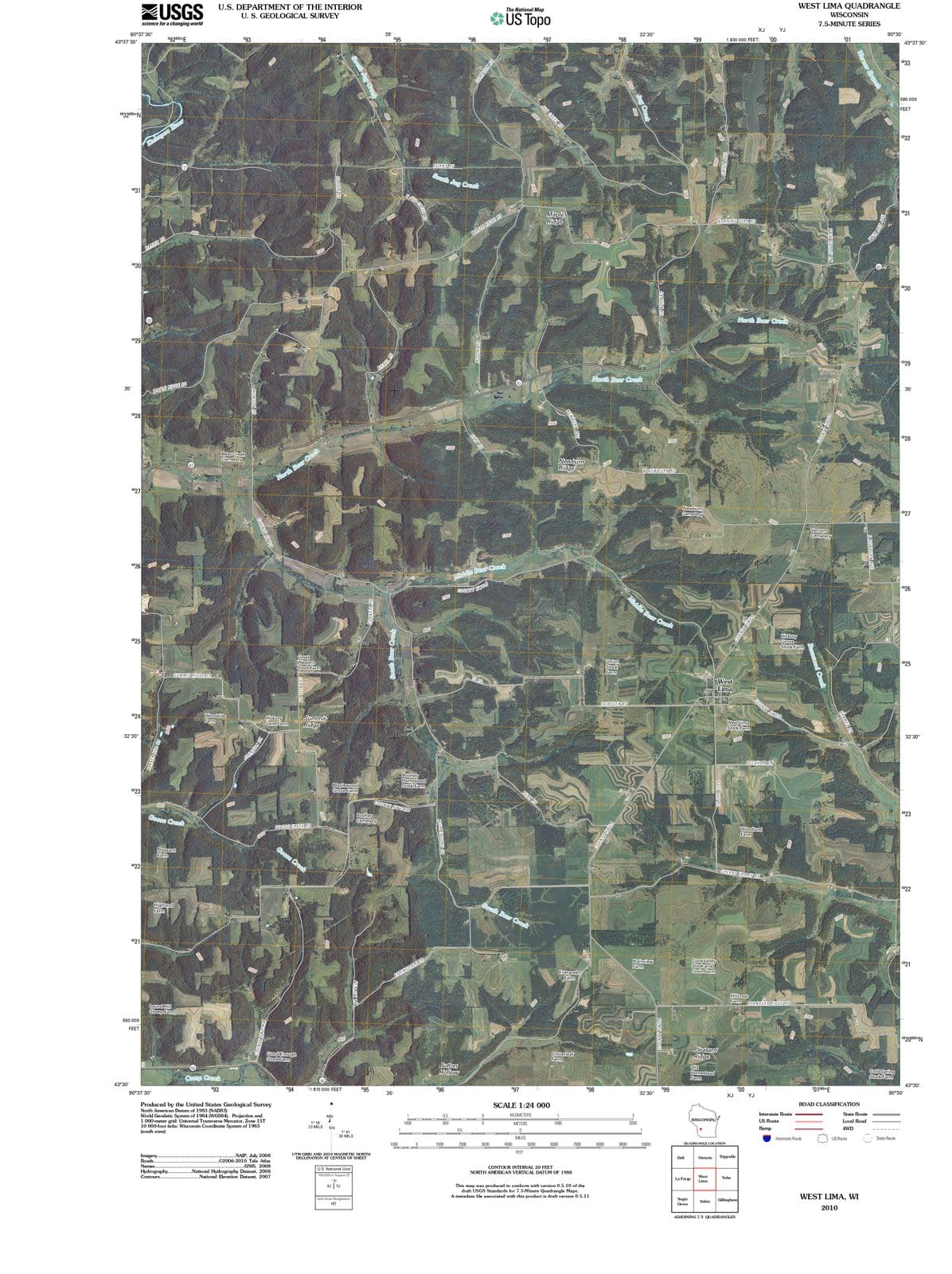 2010 West Lima, WI - Wisconsin - USGS Topographic Map