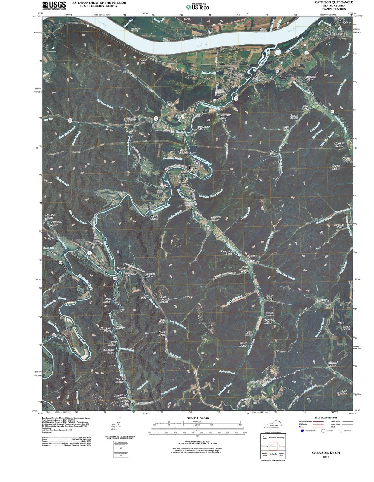 2010 Garrison, KY - Kentucky - USGS Topographic Map