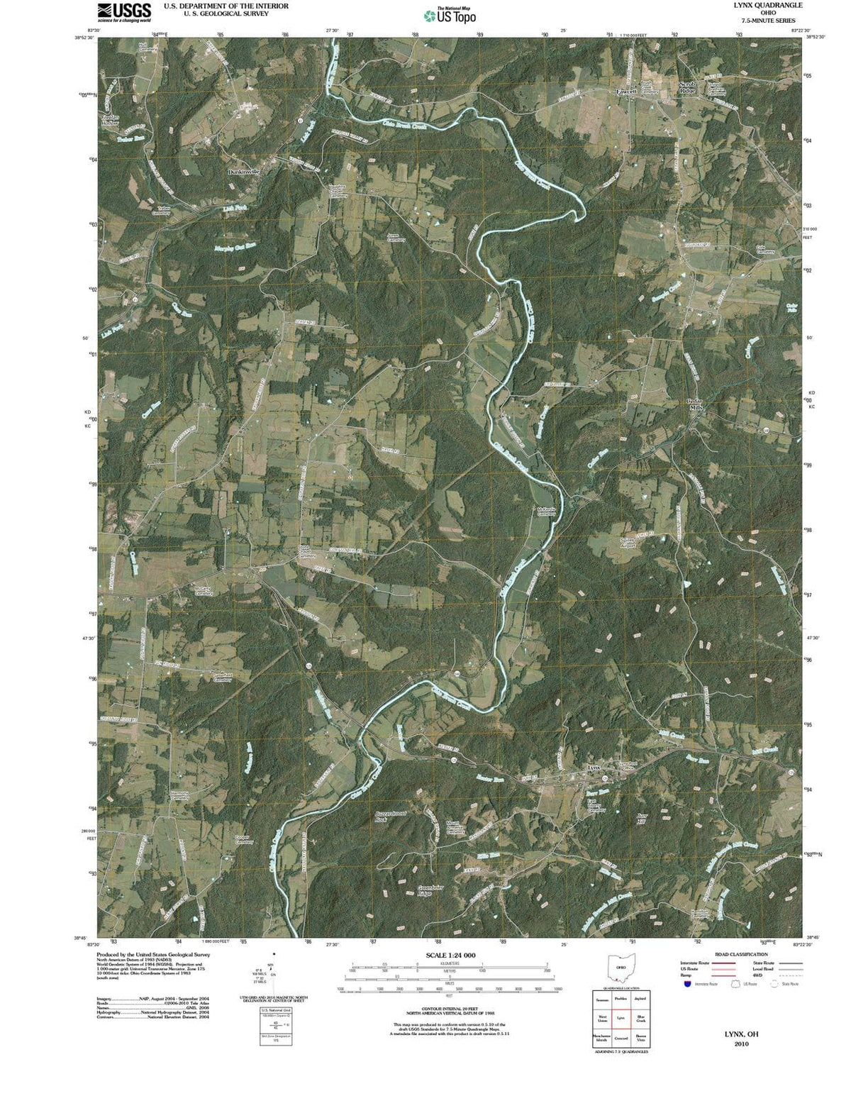 2010 Lynx, OH - Ohio - USGS Topographic Map