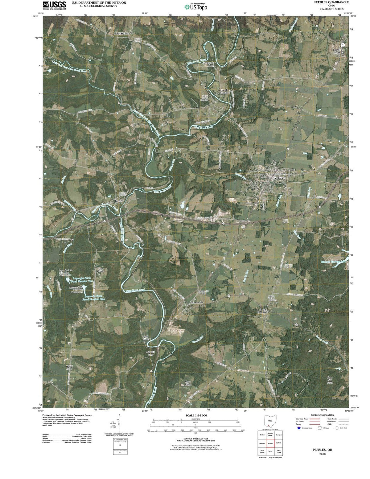 2010 Peebles, OH - Ohio - USGS Topographic Map