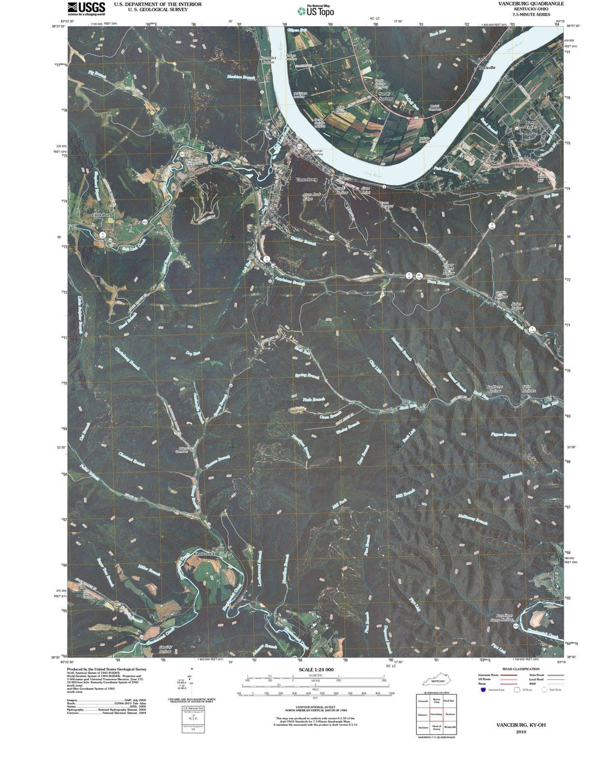 2010 Vanceburg, KY - Kentucky - USGS Topographic Map