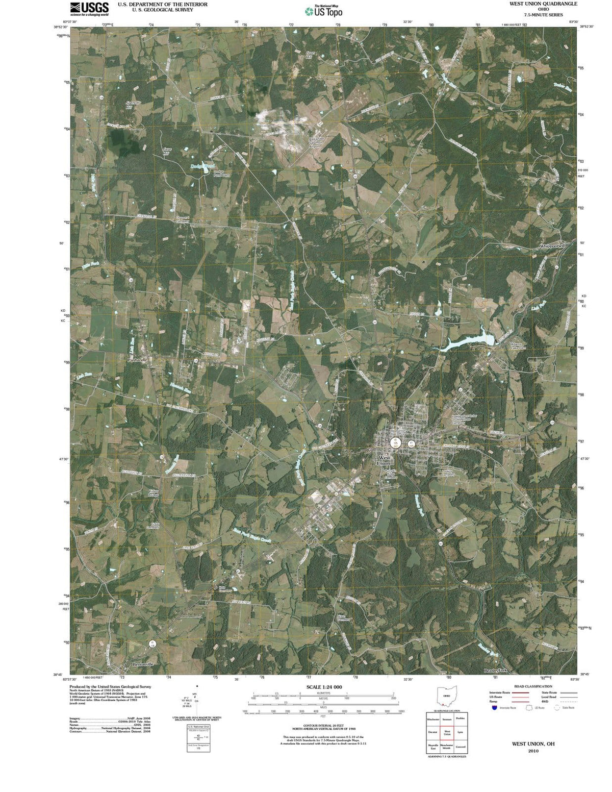 2010 West Union, OH - Ohio - USGS Topographic Map