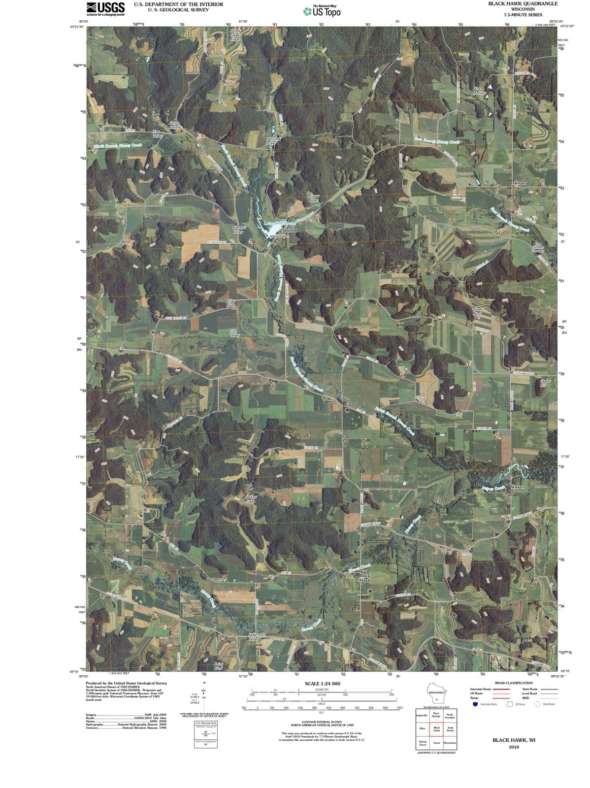 2010 Black Hawk, WI - Wisconsin - USGS Topographic Map