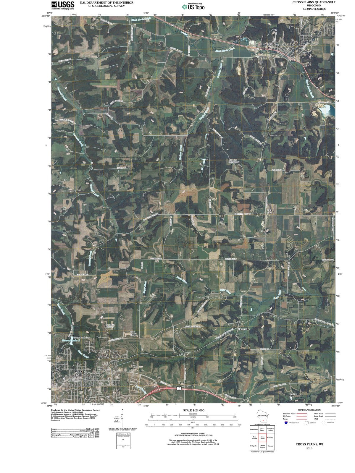 2010 Cross Plains, WI - Wisconsin - USGS Topographic Map