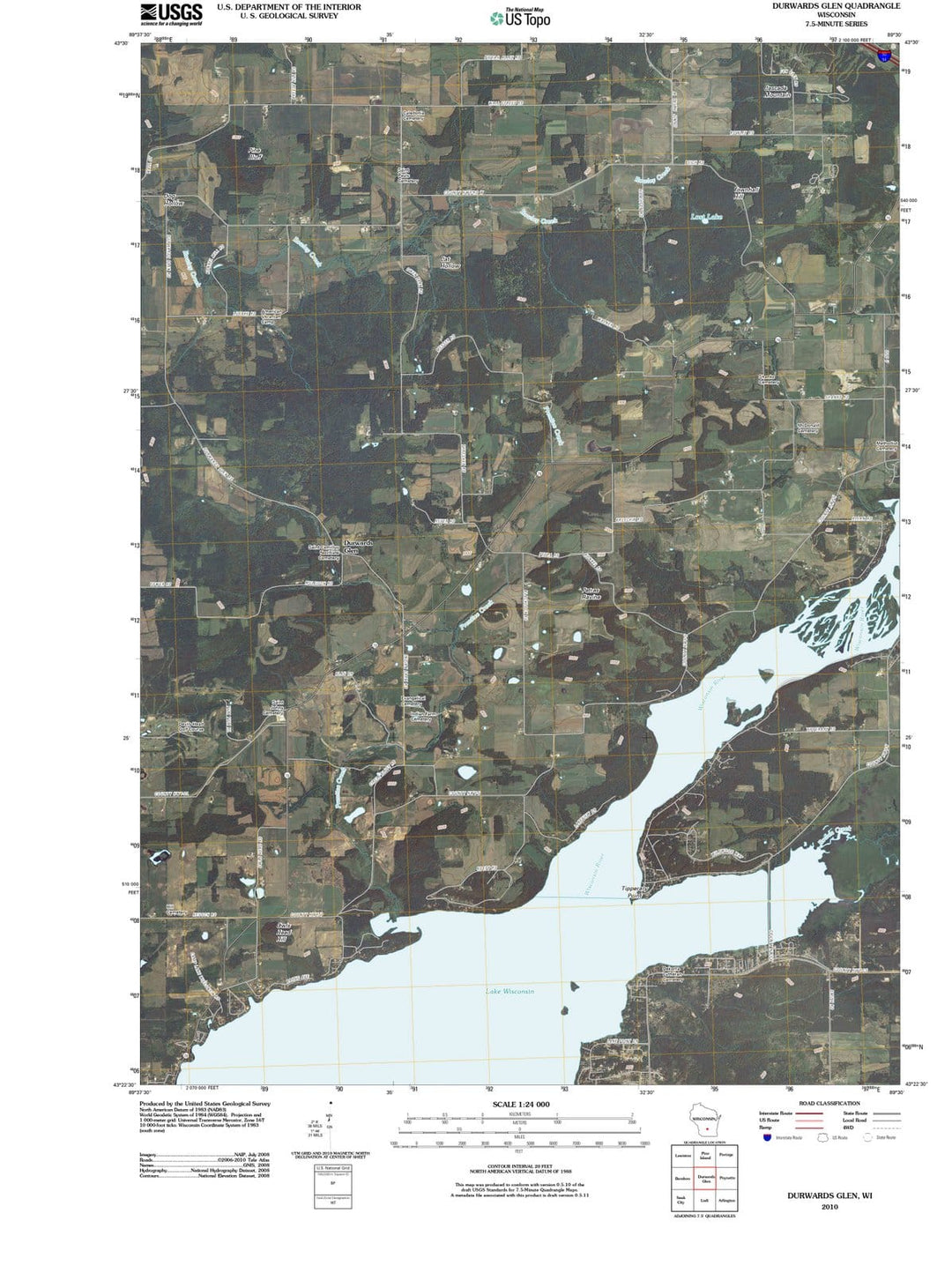 2010 Durwards Glen, WI - Wisconsin - USGS Topographic Map