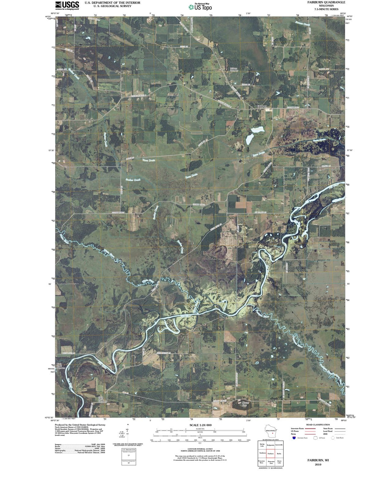 2010 Fairburn, WI - Wisconsin - USGS Topographic Map
