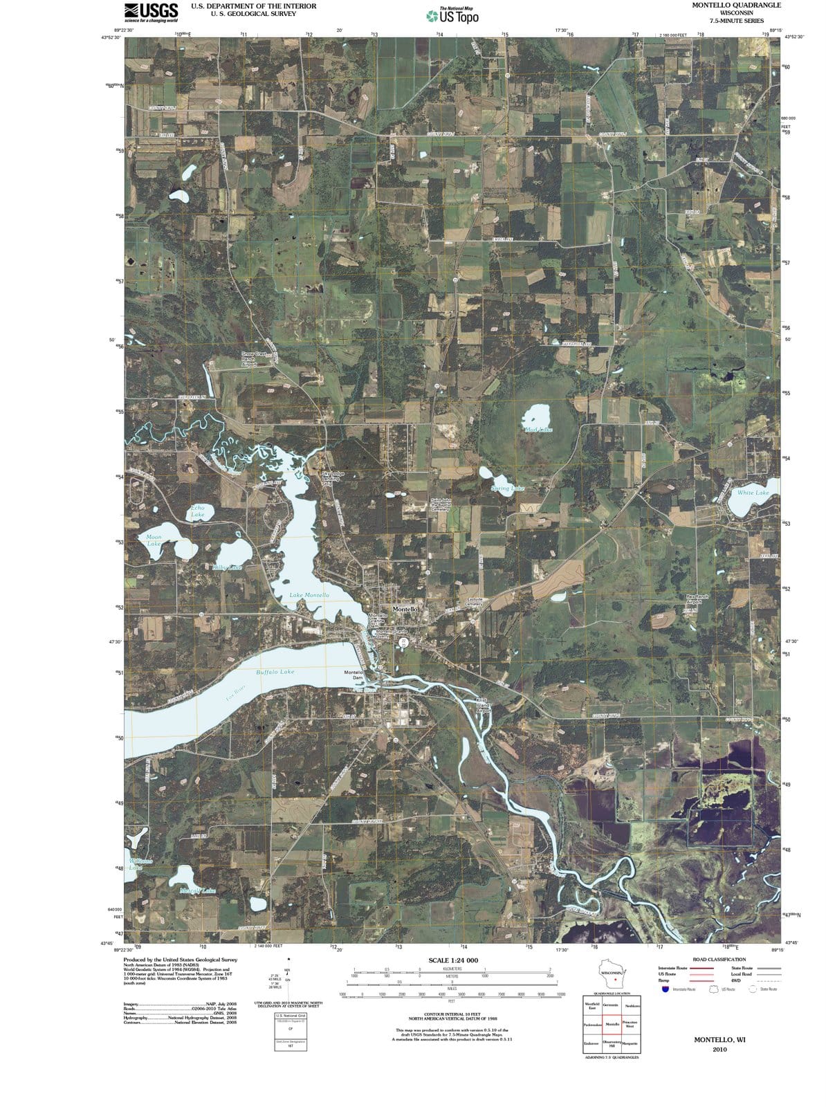 2010 Montello, WI - Wisconsin - USGS Topographic Map