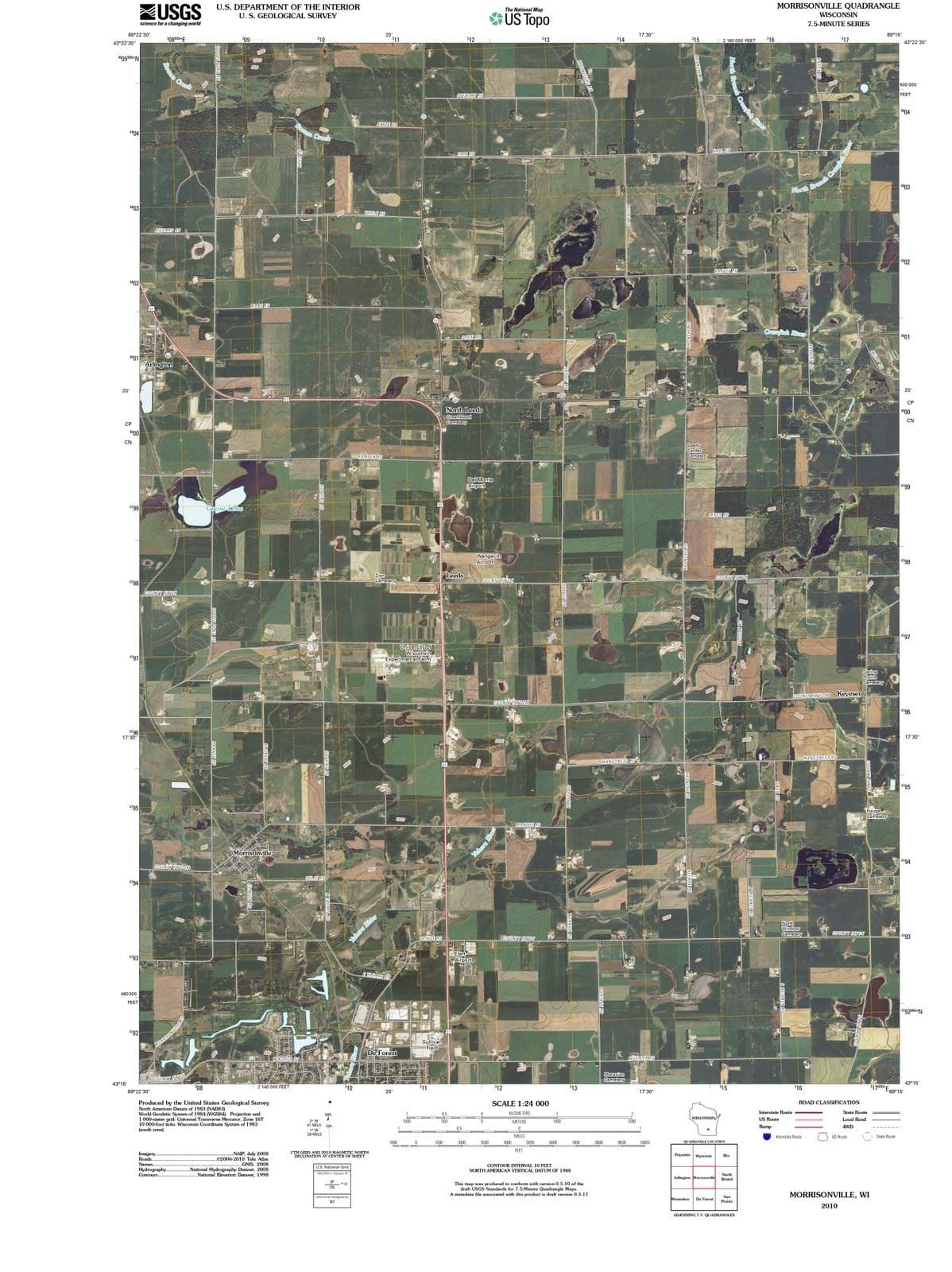 2010 Morrisonville, WI - Wisconsin - USGS Topographic Map