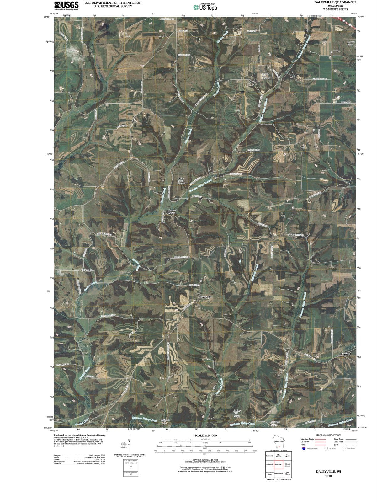 2010 Daleyville, WI - Wisconsin - USGS Topographic Map
