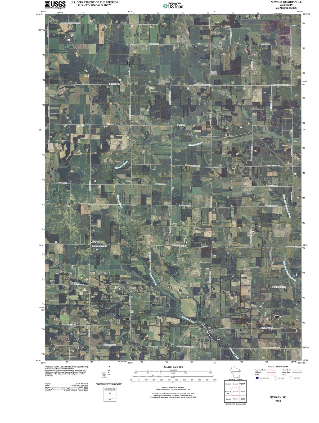 2010 Newark, WI - Wisconsin - USGS Topographic Map