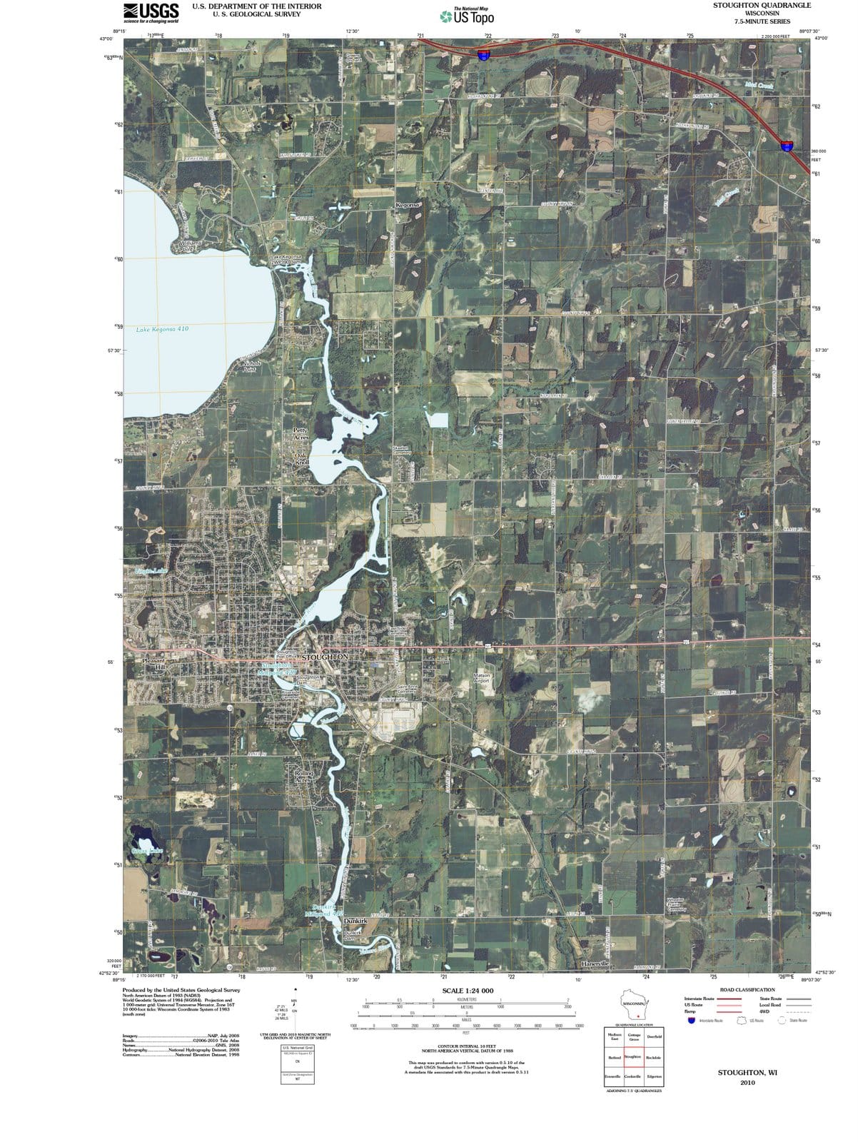 2010 Stoughton, WI - Wisconsin - USGS Topographic Map