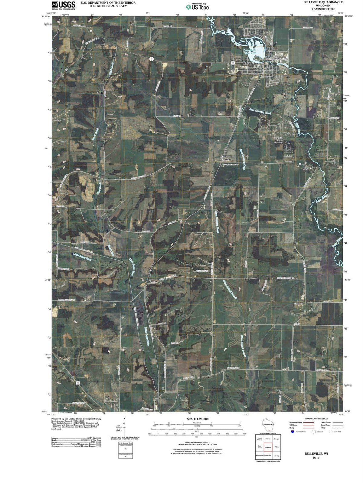 2010 Belleville, WI - Wisconsin - USGS Topographic Map