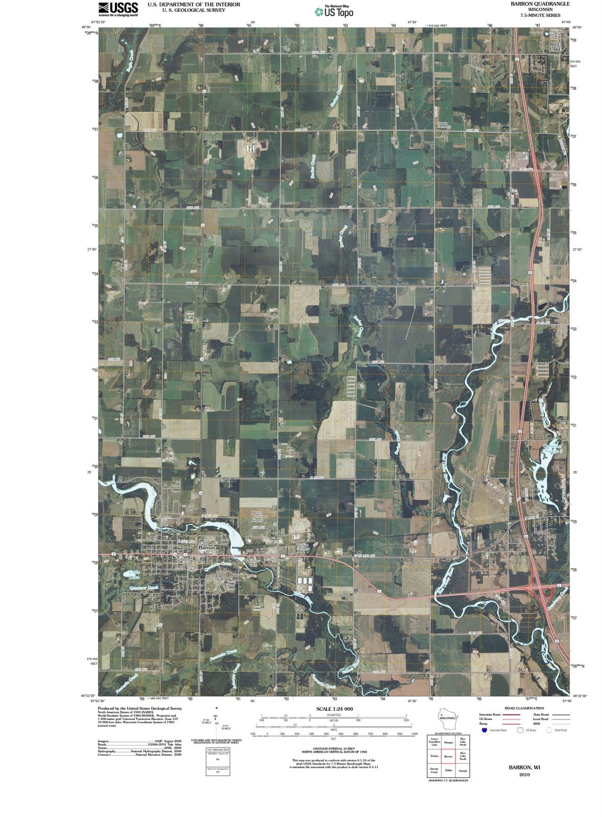 2010 Barron, WI - Wisconsin - USGS Topographic Map