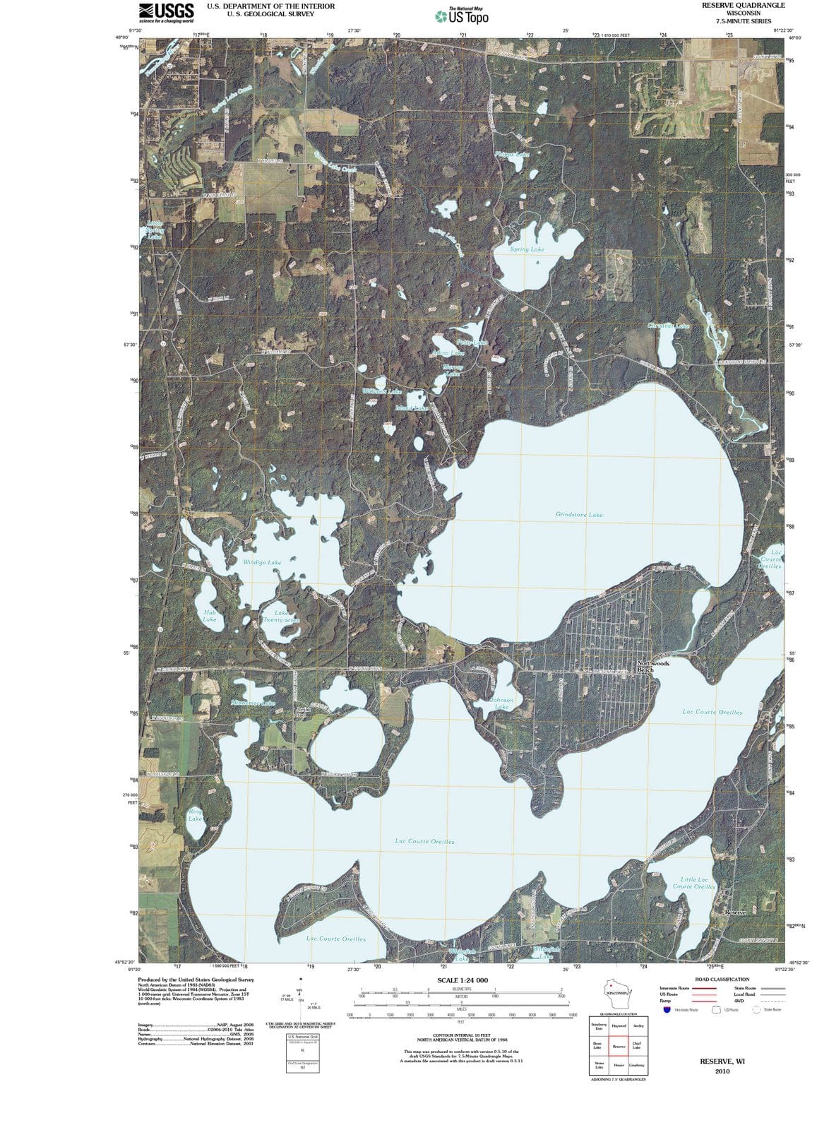 2010 Reserve, WI - Wisconsin - USGS Topographic Map
