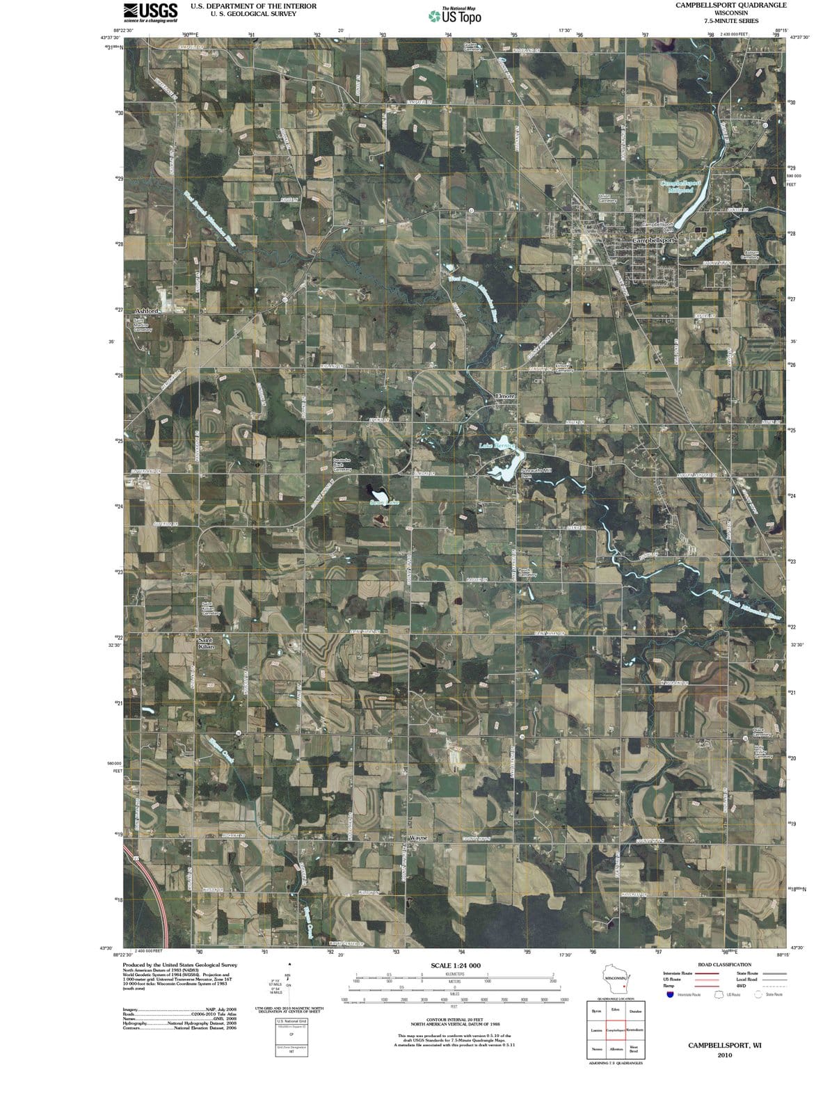 2010 Campbellsport, WI - Wisconsin - USGS Topographic Map