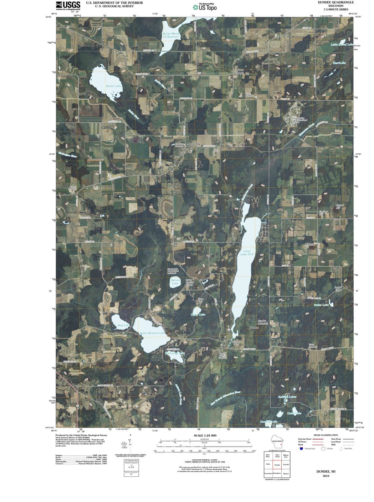 2010 Dundee, WI - Wisconsin - USGS Topographic Map