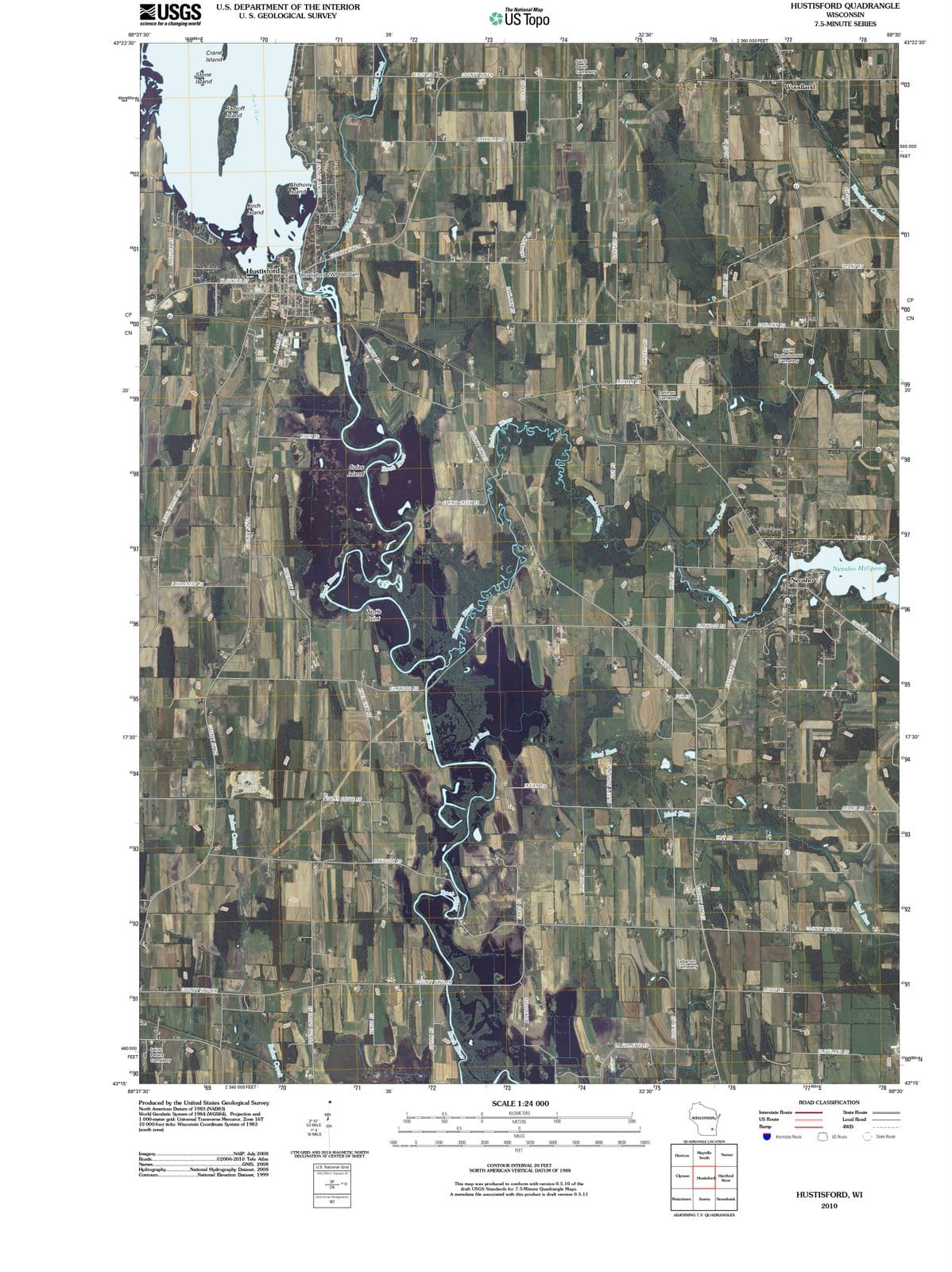 2010 Hustisford, WI - Wisconsin - USGS Topographic Map