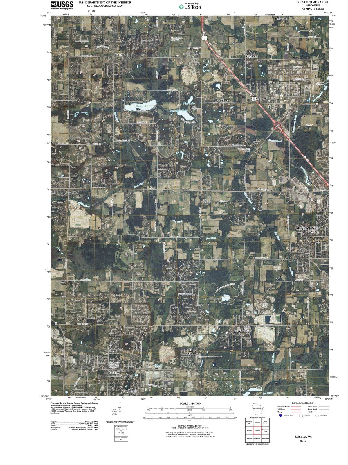 2010 Sussex, WI - Wisconsin - USGS Topographic Map