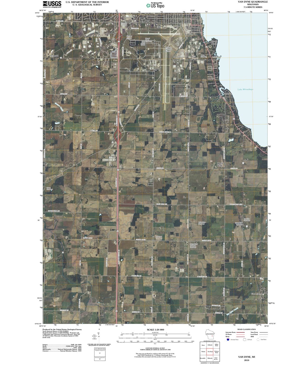 2010 Vanyne, WI - Wisconsin - USGS Topographic Map