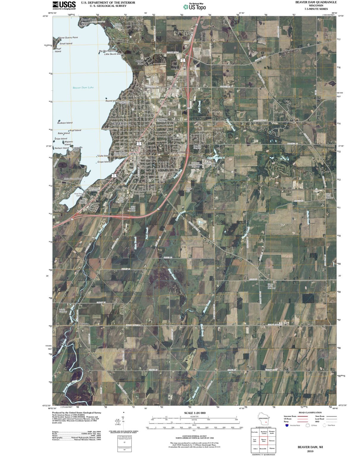 2010 Beaveram, WI - Wisconsin - USGS Topographic Map