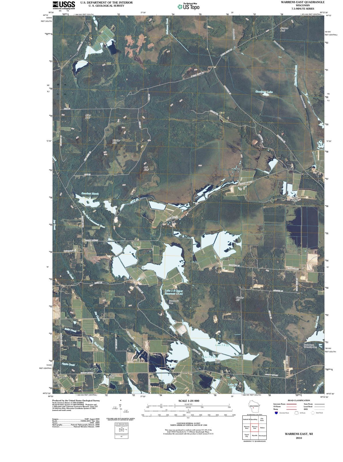 2010 Warrens East, WI - Wisconsin - USGS Topographic Map