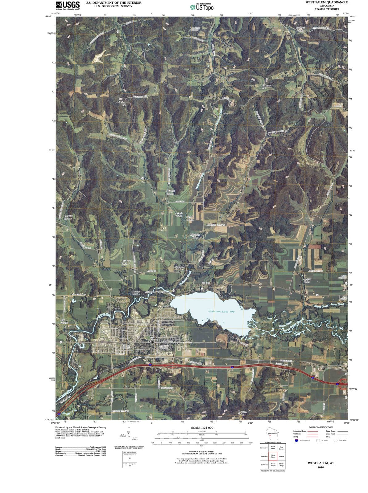 2010 West Salem, WI - Wisconsin - USGS Topographic Map