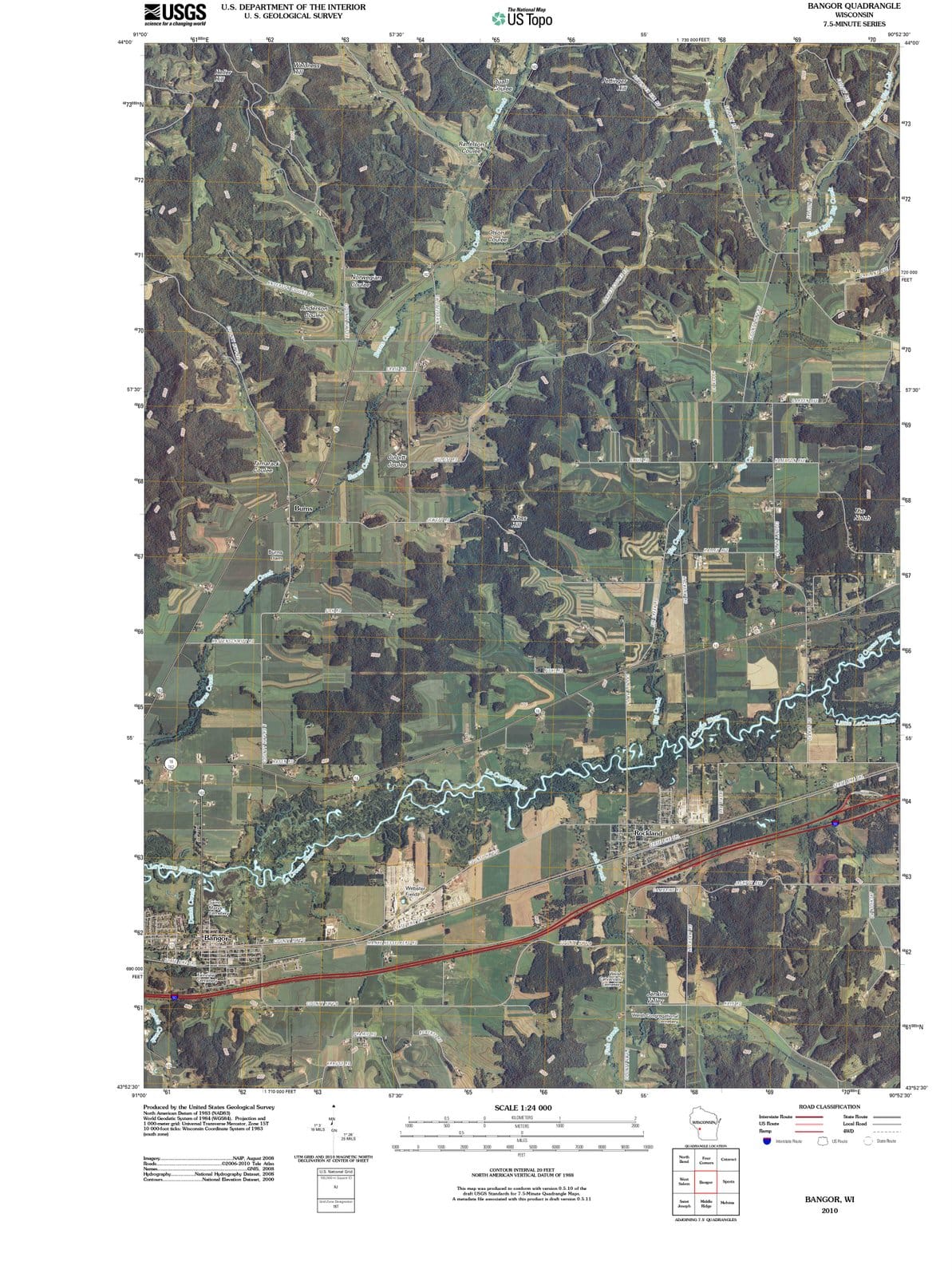 2010 Bangor, WI - Wisconsin - USGS Topographic Map